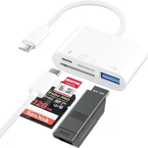Adaptador USB Type C Leitor de Cartão SD USB C, Cartão Micro SD TF Tipo C, 4 Em 1