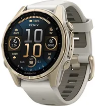 Relógio GPS Garmin Fenix 8 43MM Amoled Sapphire 010-02903-10 - Soft Gold/Beige