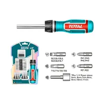Kit de Destornillador Ratchet Y Puntas Total TACSD30246 24 Piezas