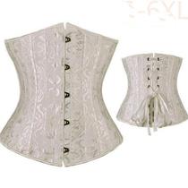 Corset Espartilho Icandy Beauty 6388 Branco s com Calcinha