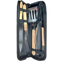 Kit Churrasqueiro 4 Peças com Estojo OM17380
