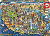 Quebra-Cabeça Educa Puzzle Mapa de Nueva York - 18453 (500 Peças)
