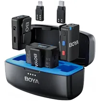 Microfone Sem Fio para Smartphone Boya Boyamic com Lightning e USB-C - Preto