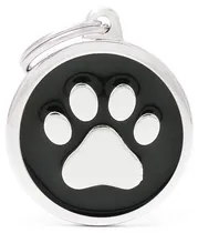 Medalha de Identificação Myfamily Classic Círculo Grande CH17BLACKPAW