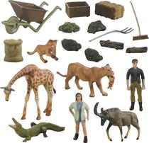 Toys Set de Animais Selvagens Zhong Jieming Q9899-ZJ100-B (19 Pecas)