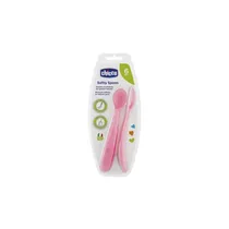 Chicco Nursery Cuchara Suave Silicona Rosa 6M+2UNID Detalles En El Producto Rosa