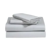 Juego de sábanas Soho Deluxe SSQ400TENIGR 400H Queen Size Gris Hielo 4 Piezas