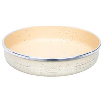 Assadeira Redonda de Granito Creme - 26 CM