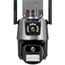 Câmera IP Satellite A-CAM009D 2 Lentes HD 4 MP/ 2 Antenas/ Wi-Fi/ Microsd - Cinza/ Preto