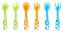 Colheres e Garfos Multicor Munchkin - 6 Unidades