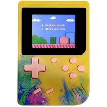 Console Portátil Game Box Plus de 3" com 500 Jogos - Amarelo/Azul Claro (Inglês Chinês)
