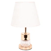 Abajur Decorativo Em Tecido Trançado com Base Metálica - Dorada
