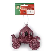 Enfeite Natalino Carruagem Ouro Rosa com 1 Peça XMTX215-781E