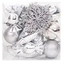 Bola de Natal com 20 Pçs de 6 CM Prateada