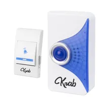 Campainha Elétrica Krab KBTEI36 - Até 120M - À Prova D'Água - Branco e Azul