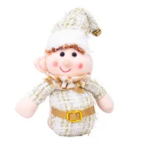 Boneco de Natal 15CM - Branco e Dourado