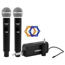 Microfono Sate A-MK1201 Kit 2MIC Wireless Karaoke Negro