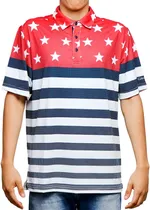 Outlet Camisa Polo Walter Hagen MGA11443 Vermelho/Branco - Masculina