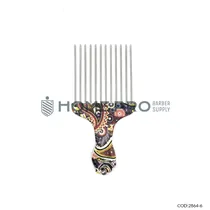 Pente Afro Metal Colorido 6334