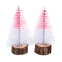 Arvorezinha Natal Madeira Guirlanda Bra/Ver 12CM (2U)