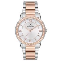 Relogio Analogico Feminino Daniel Klein DK.1.12698-4 Premium Ladies / Pulseira de Aco Inoxidavel -Prata/Rose Gold