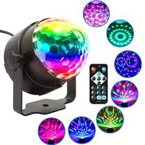 Refletor LED RGB Mini Party Light ZLZ/HX-712 com Controle Remoto / 3W / 260V 50~60HZ - Preto