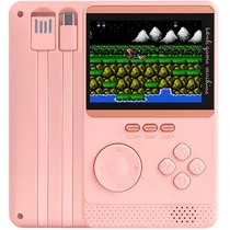 Console Portátil Game Box Q18 SK-18 de 3" de 500 Jogos com Carregador Portátil - Rosa (Inglês/Chinês)