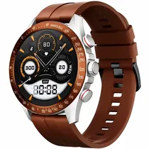 Relógio Haylou Solar Pro com Bluetooth - Prata/Marrom