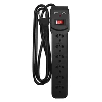 Filtro de Linha FTX FTX1079 6 Tomadas 2 Metros Bivolt - Preto