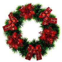 Coroa de Natal 25CM - Laços Xadrez