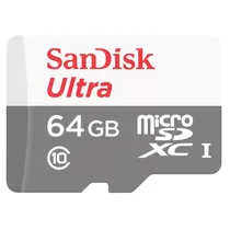 Cartão Microsd 64GB Sandisk Ultra SDSQUNR-064G-GN3MA 100MB/s / Clase 10