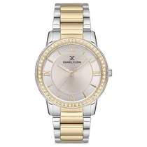 Relógio Analógico Feminino Daniel Klein DK.1.12698-3 Premium Ladies / Pulseira de Aço Inoxidável - Prata/Dourado