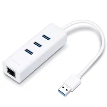 Hub USB TP-Link UE330 - 3 Portas USB/1 Porta Ethernet - 1000MBPS - Branco  Hub USB TP-...