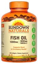 Sundown Naturals Fish Oil 1000MG/300MG OMEGA-3 (200 Capsulas)