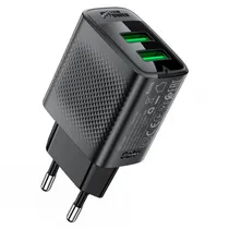 Carregador Acefast A86 USB-A + USB-A 12W Black  Carregador ...