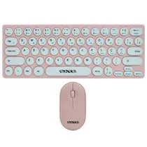 Teclado e Mouse Sate AK-6031G Mini Wireless Português Rosa