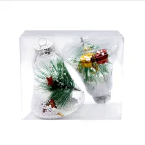 Bola de Natal Transparente Em Forma de Sino 9CM 2 Peças.