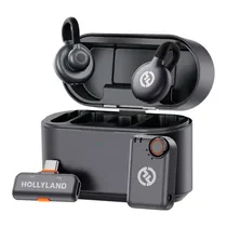 Microfone Sem Fio Hollyland Lark M2S Mini Combo (2TX+RX) - USB-C - para Camera - Preto
