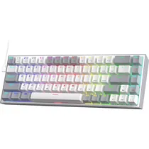 Teclado Gamer Redragon Castor K631WG 65% RGB USB-C Switch Outemu Red - Branco/Cinza (Inglês)