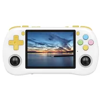 Console Portátil Powkiddy X35H 128GB de 3.5" com 10.000 Jogos - Branco/Amarelo (Espanhol Inglês)