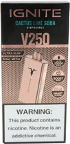 Vape Descartável Ignite V250 Cactus Lime Soda 25000 Puffs Rose