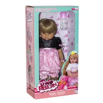 Boneca Bebe Reborn Menina AD2202-6 de Silicone com Acessórios Varios