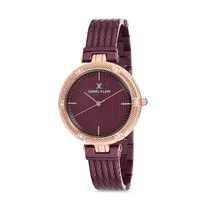 Relógio Analógico Feminino Daniel Klein Premium DK12193-4 - Bordô e Rosa Ouro