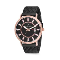 Relógio Analógico Masculino Daniel Klein Premium DK12244-2 - Preto e Rosa Ouro