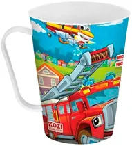 Caneca Plástica Kozi Plast Bombeiro 1446B - 430ML