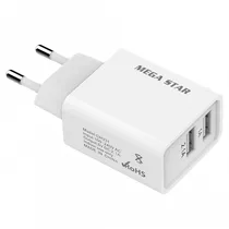 Adaptador de Tomada Megastar CH331 2 USB - Branco