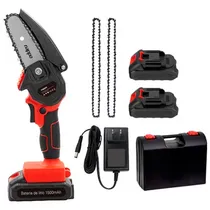 Kit Motosserra Nappo NHJ-144 Portatil Recarregavel Preto/Larranja