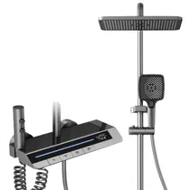 Chuveiro Inteligente BX2 com 2 Chuveiros de Mão / Coluna de Chuveiro / Display LED - Cold/Hot Gray