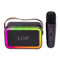 Mini Speaker / Caixa de Som Portátil Luo LU-3171 com Microfone / Bluetooth / Aux / USB / TF / Recarregavel - Preto