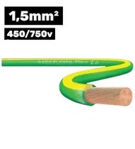 Cabo Flexsil 450/750V 1*1.5MM 100M Verde/Amarelo(Brasileirin